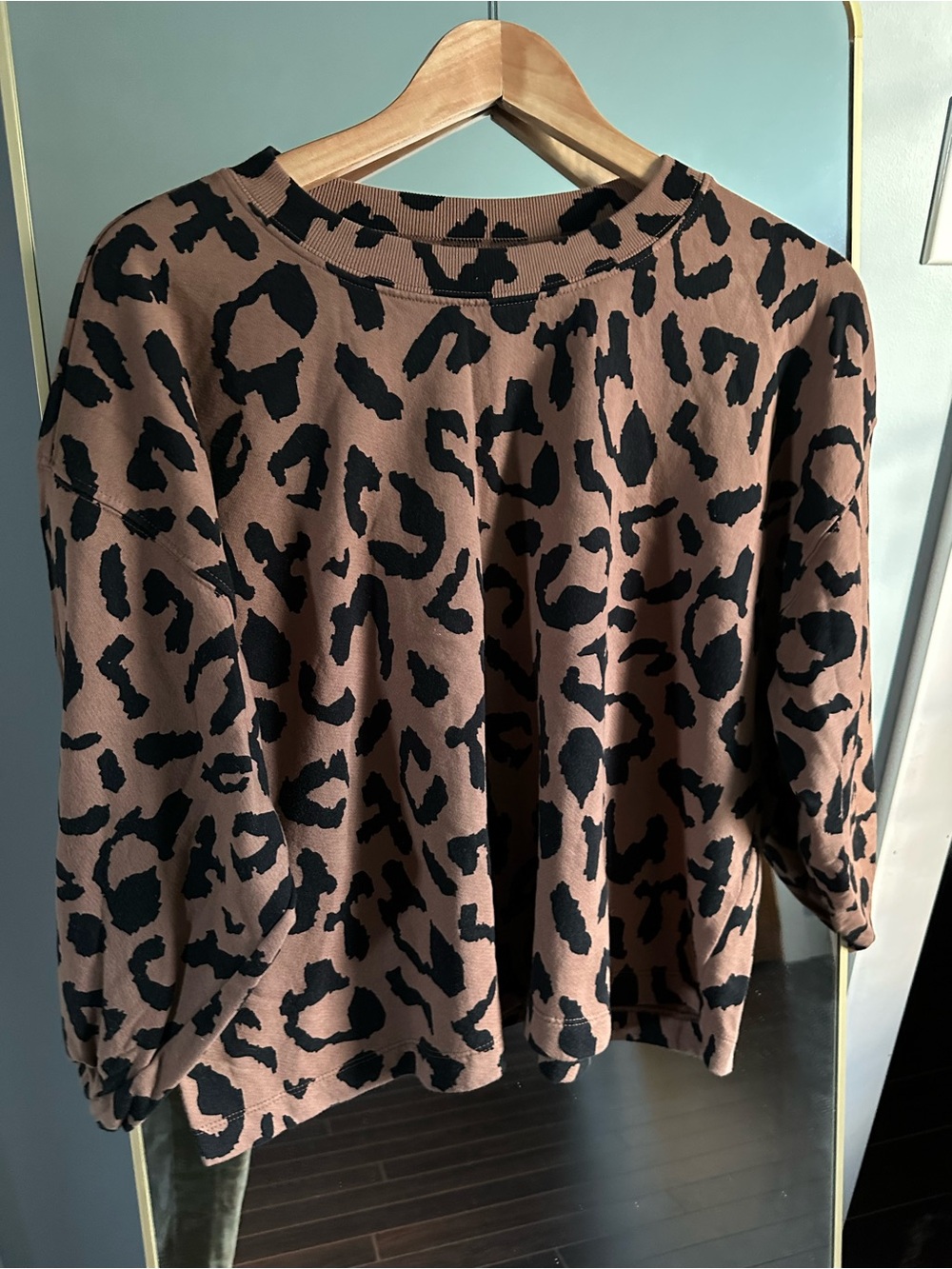 ANTHROPOLOGIE Velvet by Graham & Spencer Leopard Print Sweatshirt - M